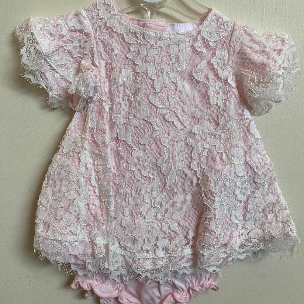 NWT Kidding Around Pink and Lace Top with Bloomers